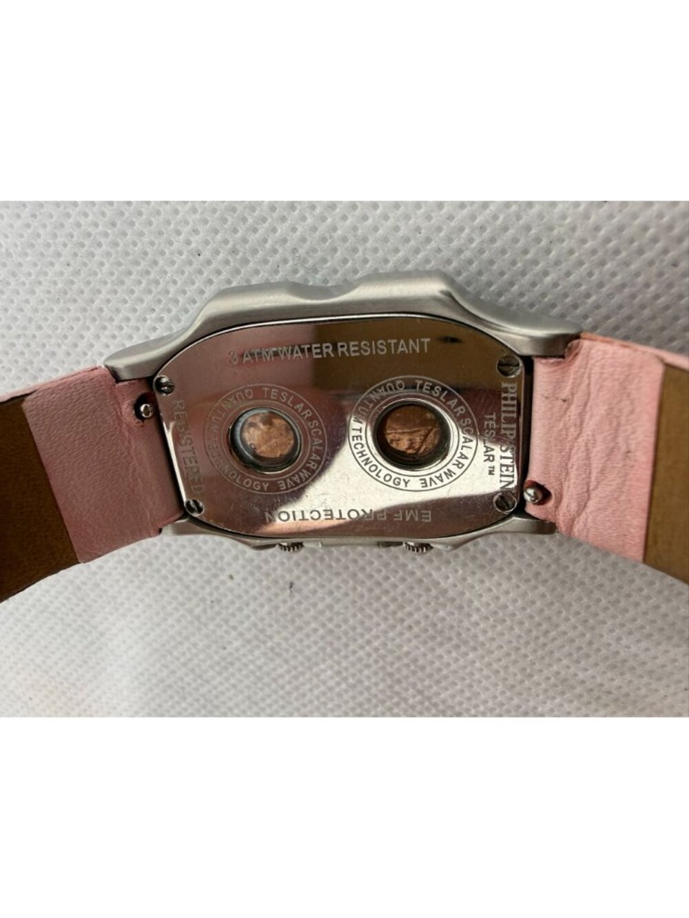 Philip Stein Teslar Women Dual Dial White Roman Pink Leather Bracelet Watch - Picture 11 of 13